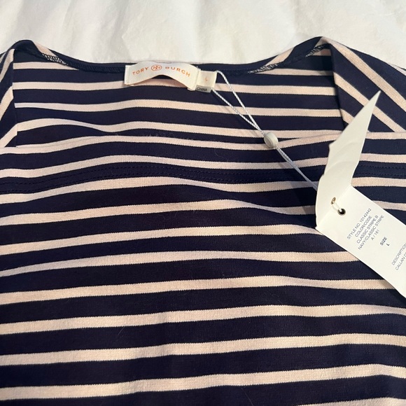NEW! Tory Burch Callan Long Sleeve Stripe Dress Size L - Picture 3 of 4